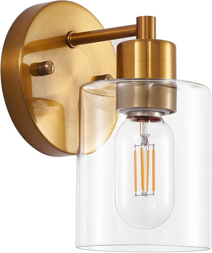 SOPEAS 1-Light Wall Sconce Gold, Vanity Light, Wall Mount Bathroom Mirror by SOPEASGlobalperspective