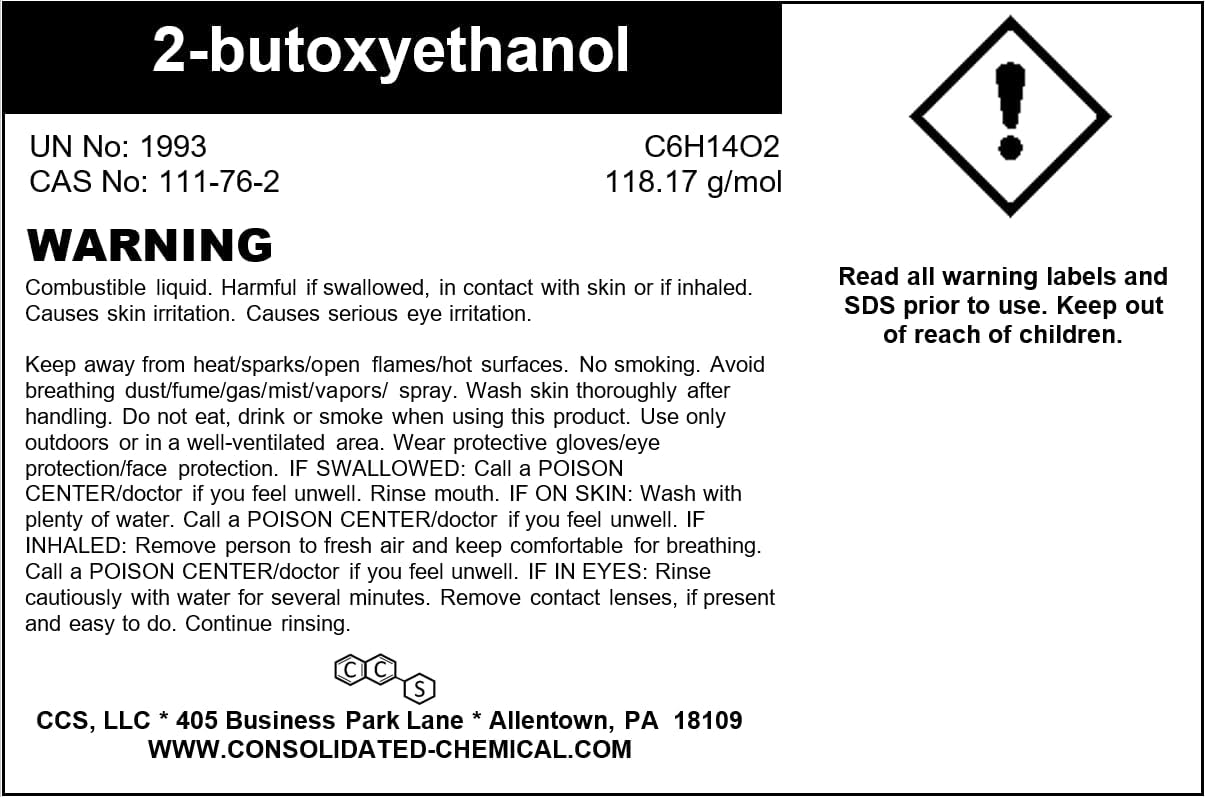 Butyl Cellosolve (2-butoxyethanol) High Purity (1000mL (32 Fl Oz))