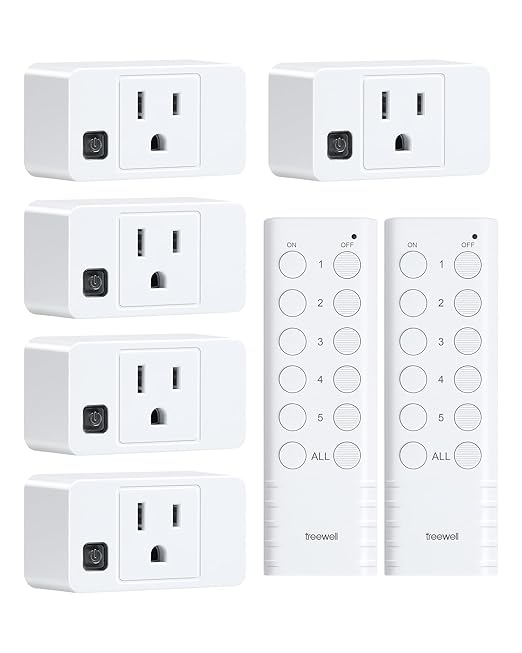 Wireless Remote Control Outlet, 200FT Long Range Remote Light Switch, Mini by treewell
