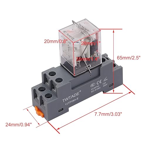 TWTADE/AC 24V Relay 10A Electromagnetic Power Coil Relay 8 Pins DPDT 2NO+2NC - Image 6