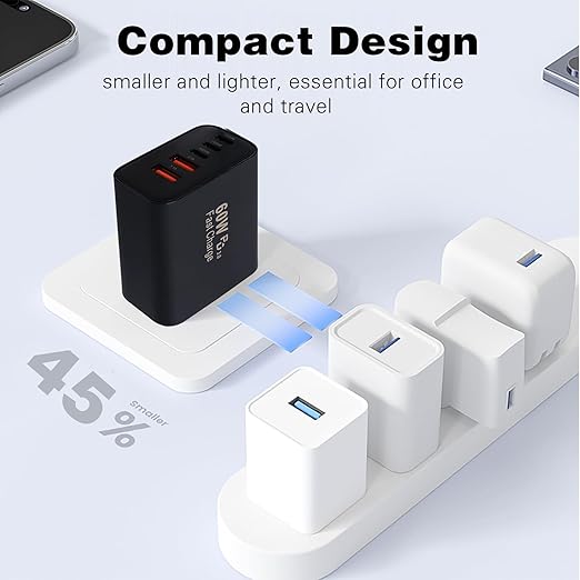USB C Super Fasr Charger Block, 60W 5Port iPhone Charger Fast Charging - Image 7