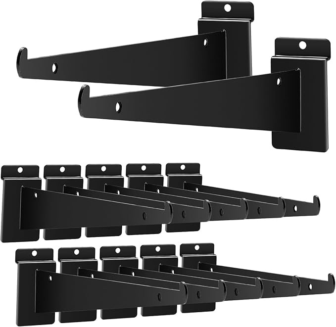 APOCHON 12 Pack Slatwall Shelf Bracket 12 inch, Heavy Duty Slatwall Knife Shelf by APOCHON