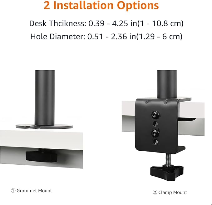 Amazon Basics Adjustable Single Computer Monitor Arm Mount, Holds up to 32" - Image 5