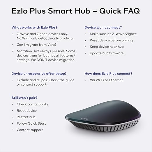Ezlo Plus Smart Home Hub with Zigbee & Z-Wave. Works with Wi-Fi Devices - Image 2