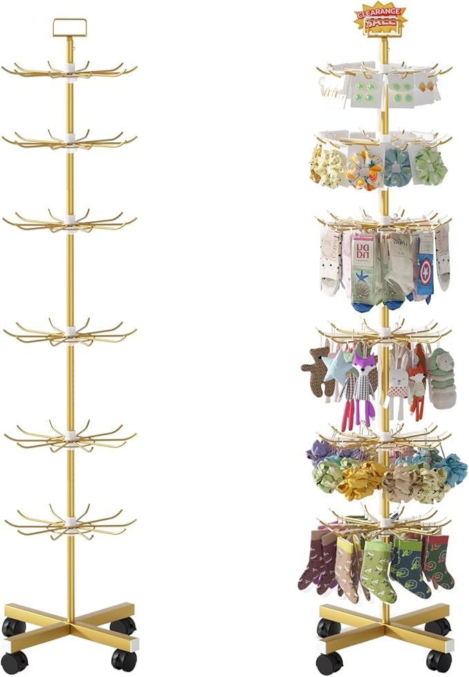 Exttlliy Retail Display Stand Store Display Rack 6 Tier Metal Spinning Display by Exttlliy