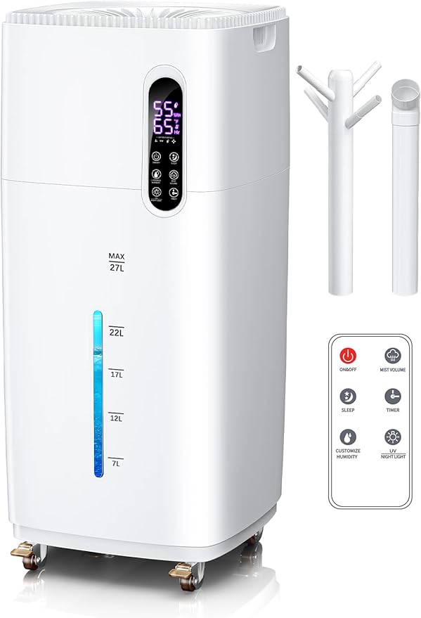 MONISEN 26L/5.7Gal Humidifier Large Room 3000 ft², Supersized Cool Mist by MONISEN