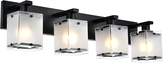 WINSHEN 4-Lights Bathroom Vanity Lighting Over Mirror, E26 Bulb Base by WINSHENLighting