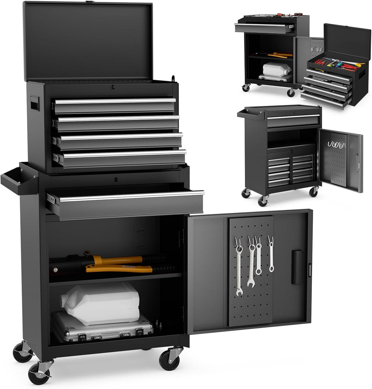 rolling tool chest, 5-drawer tool storage cabinet with, main product view