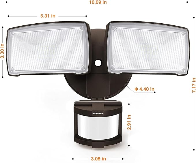 LEPOWER 30W LED Security Lights Motion Sensor Light Outdoor, 3200LM Motion - Image 8