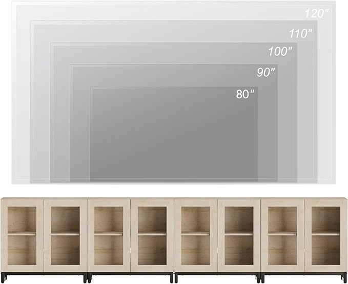 WAMPAT Modern TV Stand with Glass Doors - Image 5