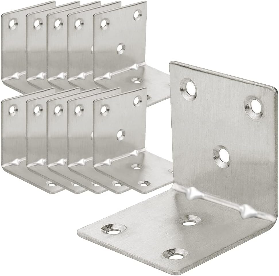 20PCS L Brackets Corner Bracket 1.5"x1.5"x1.5", Heavy Duty Corner Brace for Wood, Right Angle Brackets, 40MM 1.5Inch Wide 90 Degree Bracket for Wooden Frame Furniture Shelves Chairs