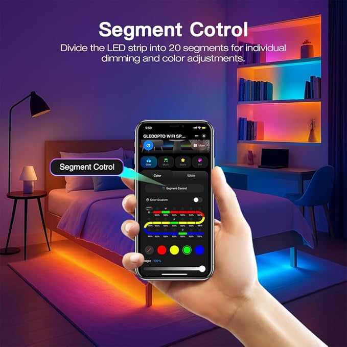 Sogledwow WiFi Tuya SPI Digital Pixel LED Strip Light Controller Smart Life App - Image 6