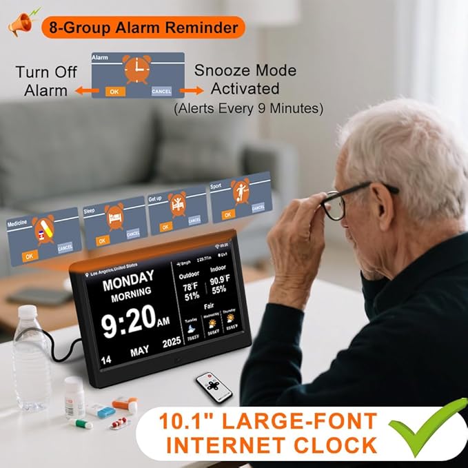 2025 Digital Clock with Weather Forecast & Temperature/Humidity Large Display - Image 5