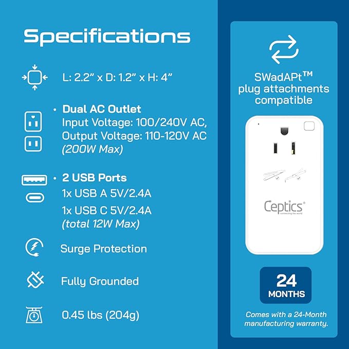 Ceptics Step Down Voltage Converter US to Europe - 200W Convert 220V to 110V - Image 4