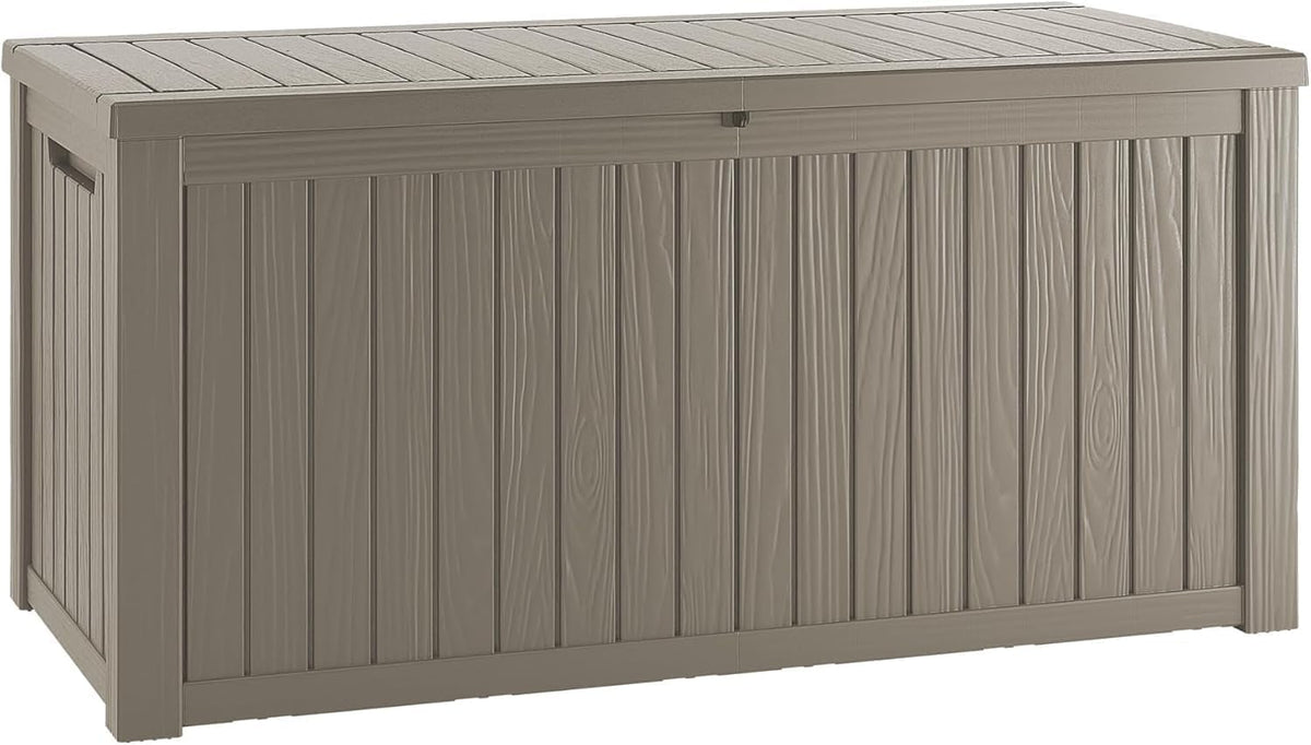 outdoor storage box, 150 gallon waterproof deck box, main product view