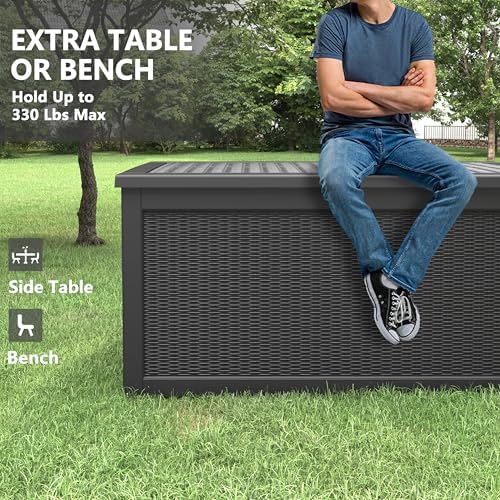 kamaboko outdoor storage box, 330 gallon deck box, package contents