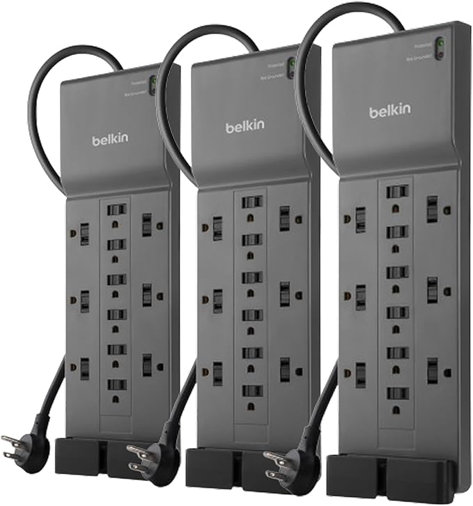 Belkin 12-Outlet Surge Protector Power Strip w/ 12 AC Outlets & 8ft Flat Plug by Belkin
