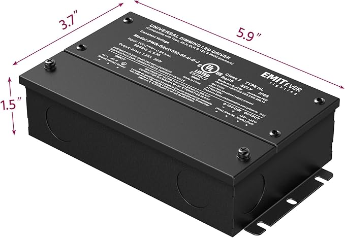 EMITEVER Dimmable Led Driver, 2 Packs 30W AC 110V-277V to DC 24V Transformer - Image 3