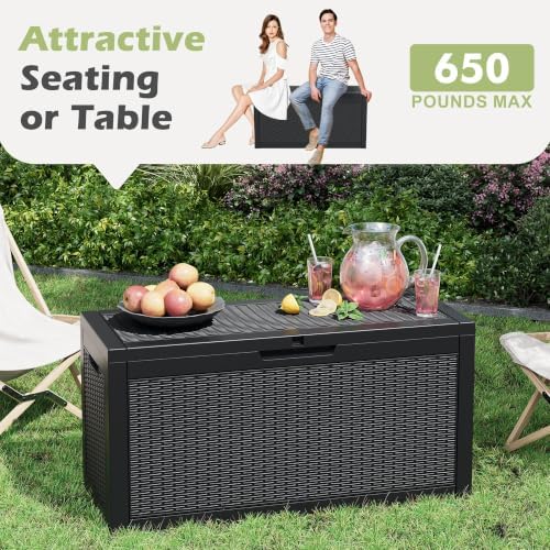 outdoor storage box waterproof, 75 gallon deck box, package contents