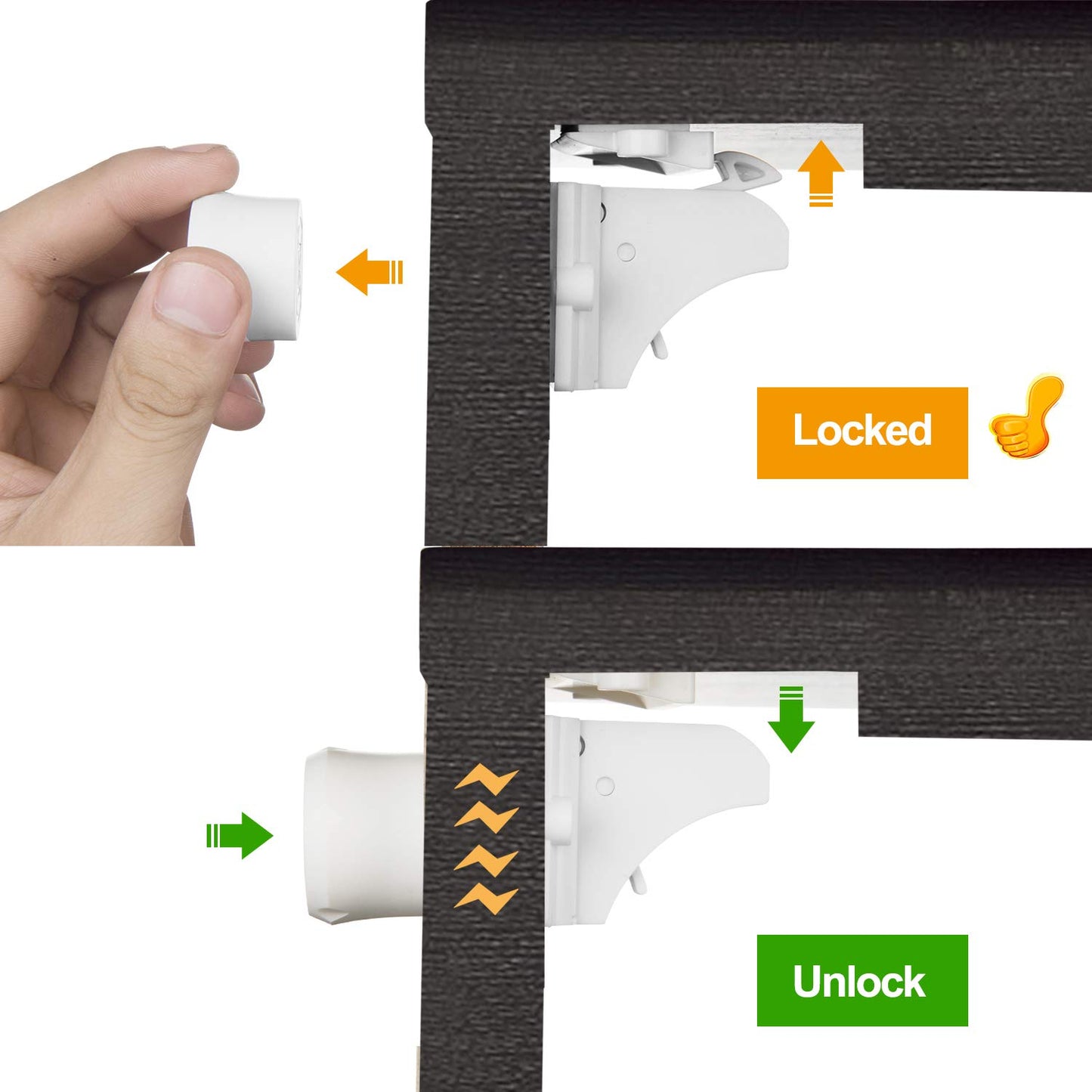Vmaisi 20 Pack Magnetic Cabinet Locks Baby Proofing and 2 Keys | Children Proof Cupboard Drawers Latches - Child Safety Adhesive Lock Easy Installation