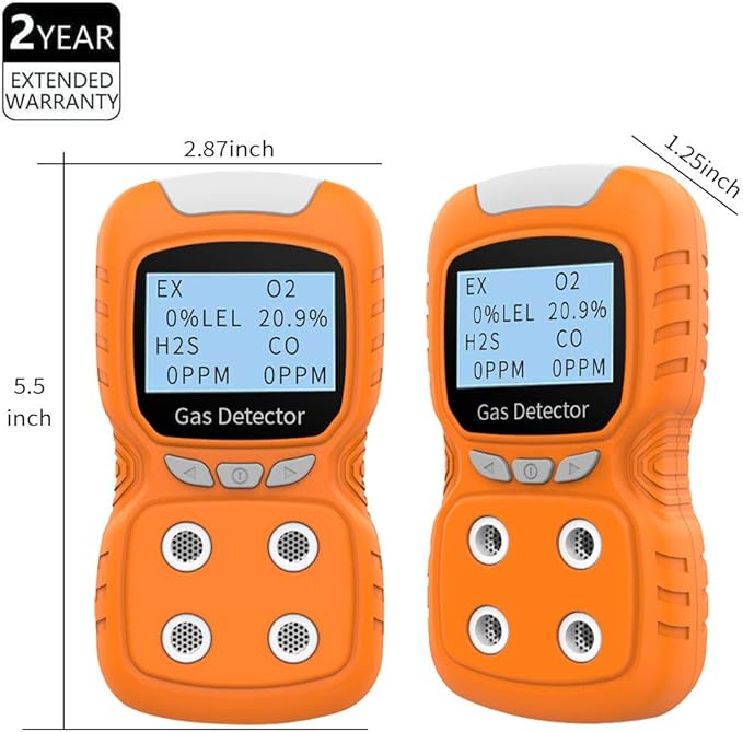XLA Alert Portable Gas Detector, Gas Clip 4 Gas Monitor Meter Tester Analyzer - Image 3