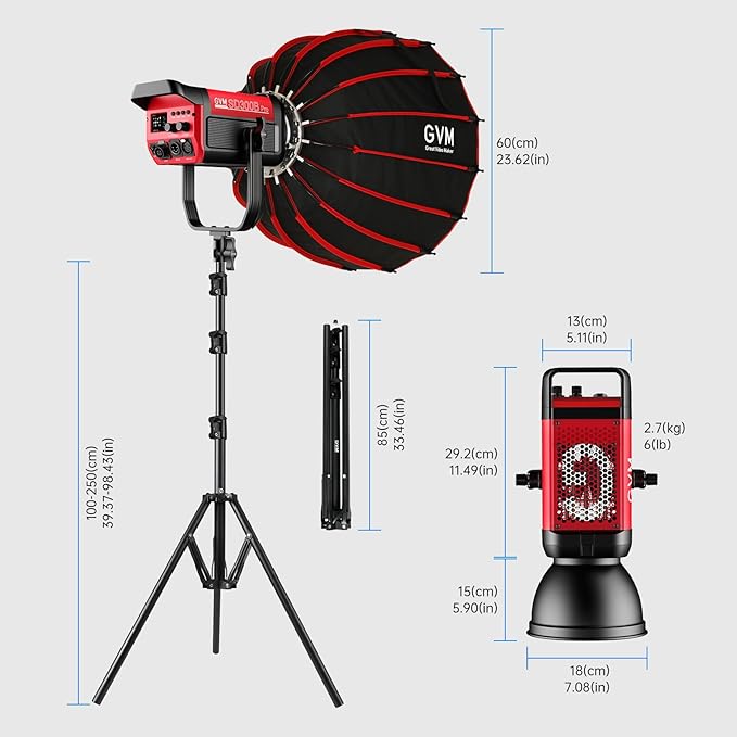 GVM Video Lighting 300W Bi-Color Studio Lights kit - Image 8