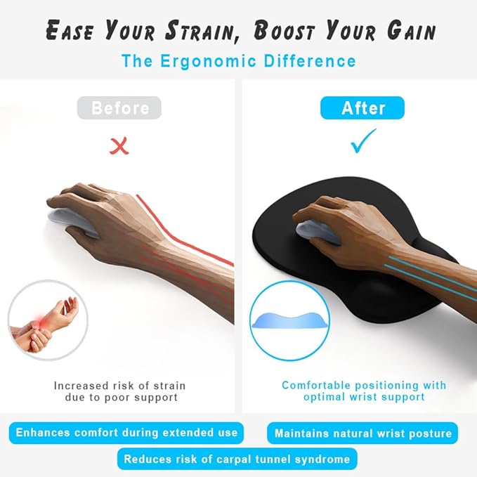 ErgoComfort Gel Wrist Rest Mouse Pad-Ergonomic Office Mousepad - Image 3