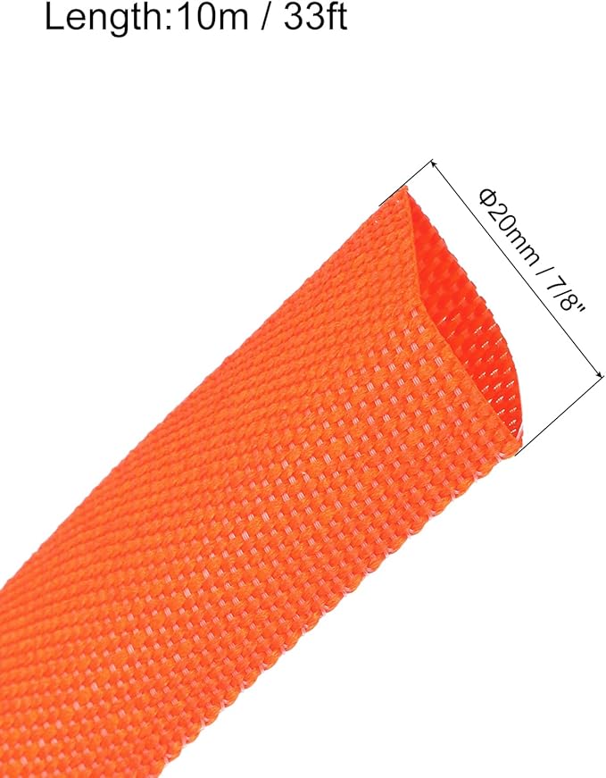 MECCANIXITY Braided Cable Sleeves Heat Shrinkable Fabric Sleeving, 7/8" 33ft - Image 2