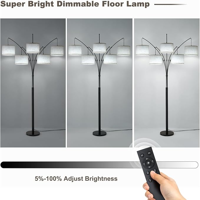 Fansdrick Floor Lamps for Living Room, 4000LM Super Bright Arc Floor Lamp - Image 6