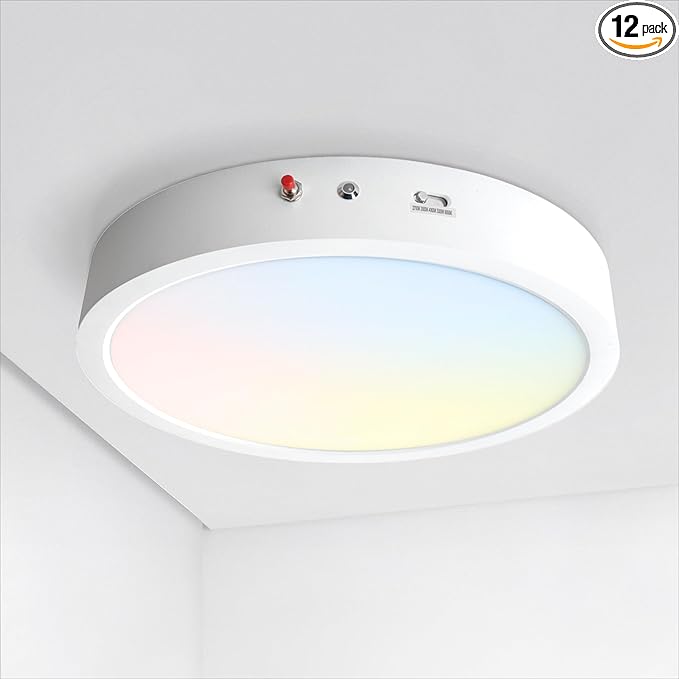 ASD LED 12" Round Flush Mount Ceiling Light Fixture, Low Profile Surface by ASDLightingCorporation