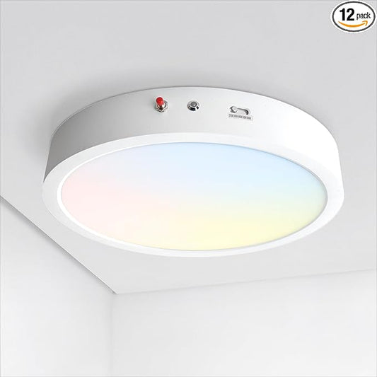 ASD LED 12" Round Flush Mount Ceiling Light Fixture, Low Profile Surface by ASDLightingCorporation