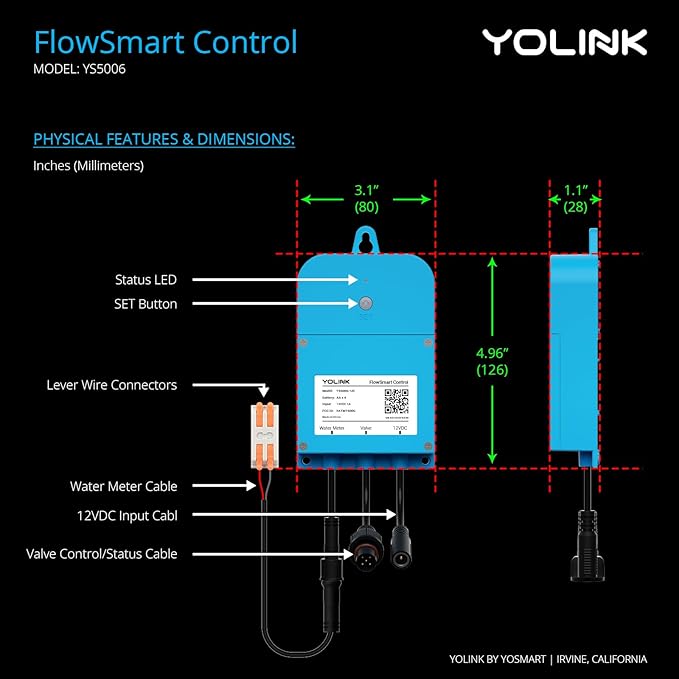 NSF Certified Pulse Meter + Shutoff Valve Kit, FlowSmart Controller YS5006 - Image 6