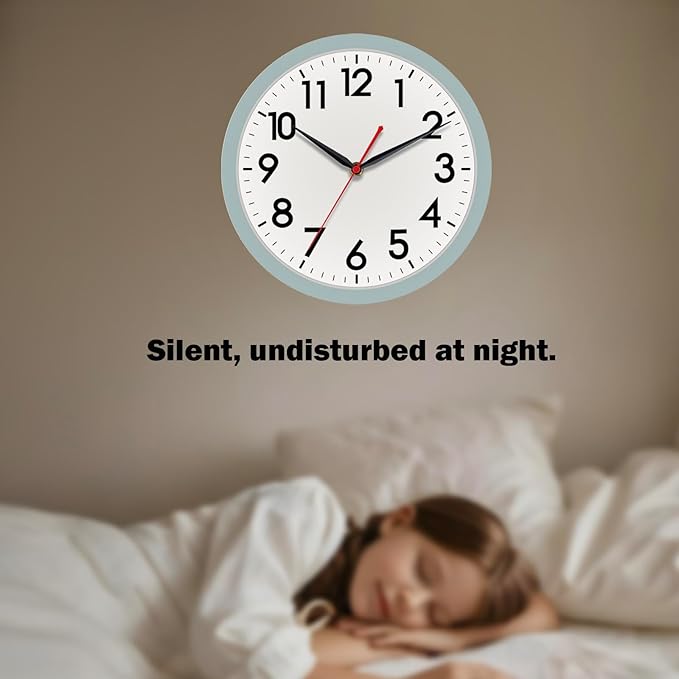 AKCISOT Wall Clock, Modern Small Wall Clocks Battery Operated 10 Inch, Silent - Image 8