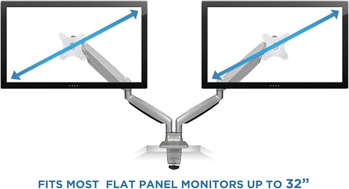 Mount-It! Dual Monitor Arm Mount Desk Stand Two Articulating Gas Spring Height - Image 5