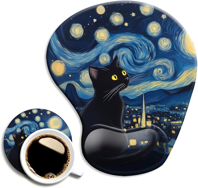 Ergonomic Mouse Pad with Wrist Support, Mouse Pad with Wrist Rest and Coaster by Dooke