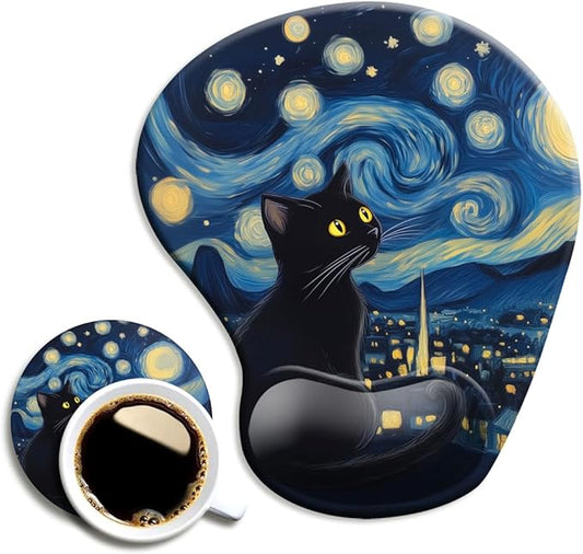 Ergonomic Mouse Pad with Wrist Support, Mouse Pad with Wrist Rest and Coaster by Dooke