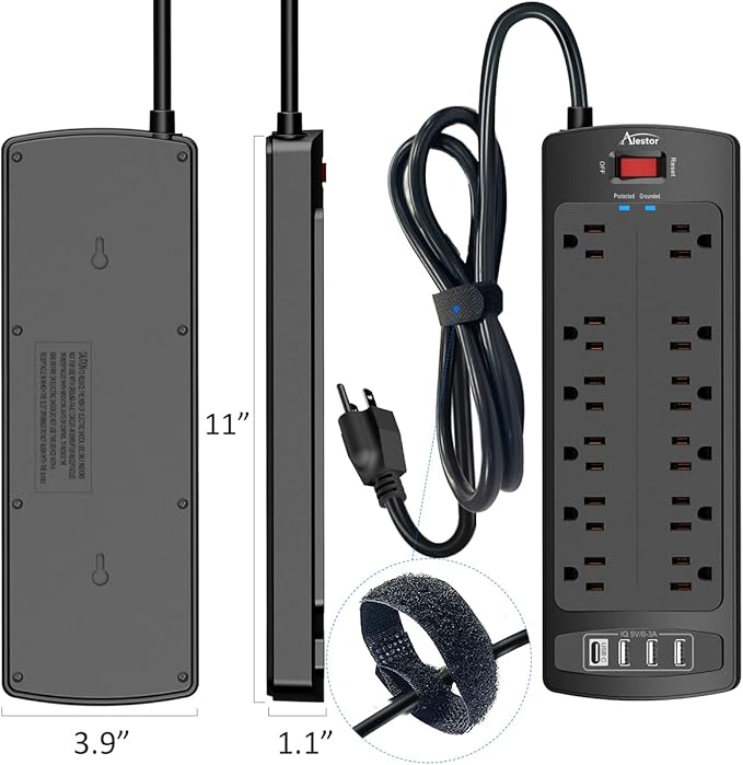 Power Strip, ALESTOR Surge Protector - Image 7
