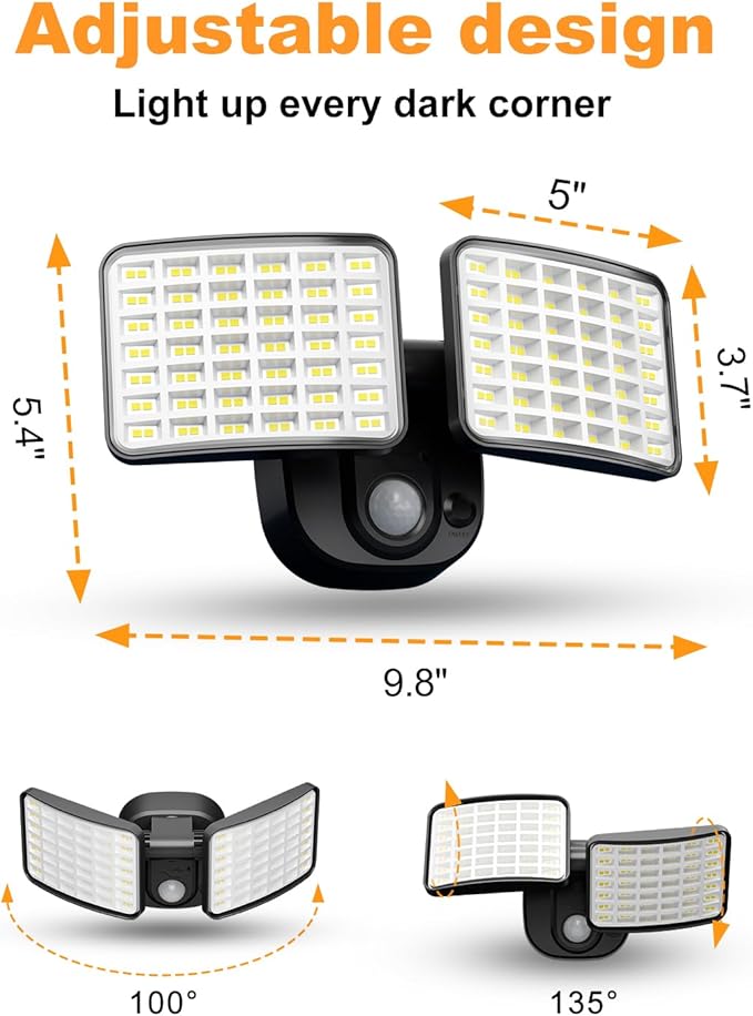 Rechargeable Motion Sensor Light, 2500LM&4000LM Dual Modes Rechargeable Outdoor - Image 7