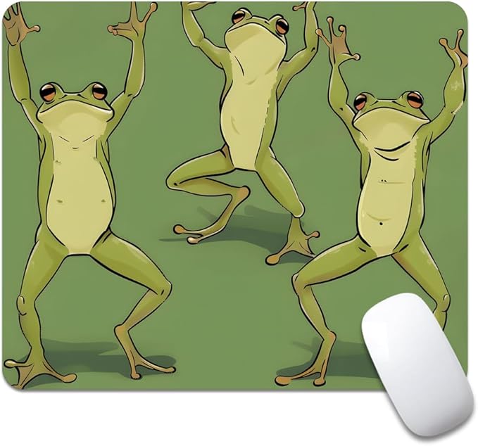Three Dancing Frogs Square Mouse pad, Waterproof, Anti Slip Rubber Base by Goodsprout