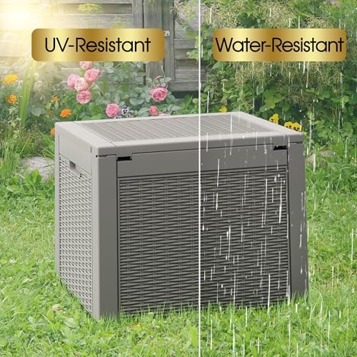 kamaboko 31 gallon outdoor storage box waterproof deck, close-up detail