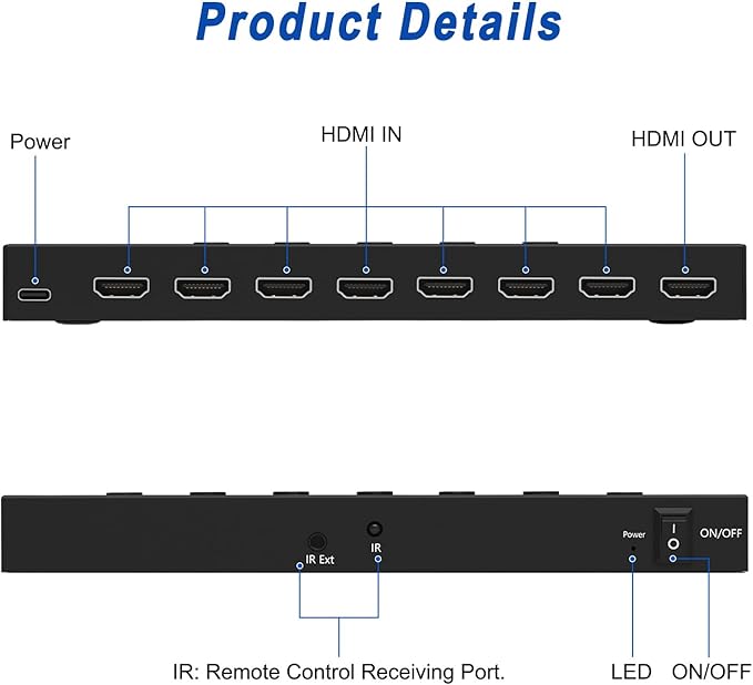 7 HDMI Converter with 4k@60Hz HDMI Switch & Infrared Remote Control - Image 2
