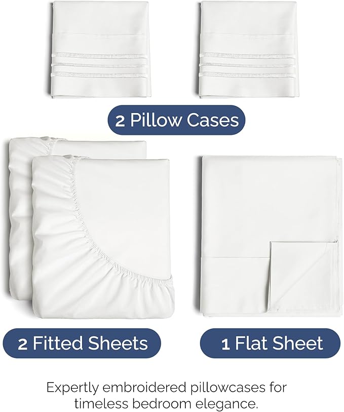 Split King Size 5 Piece Sheet Set - Image 2