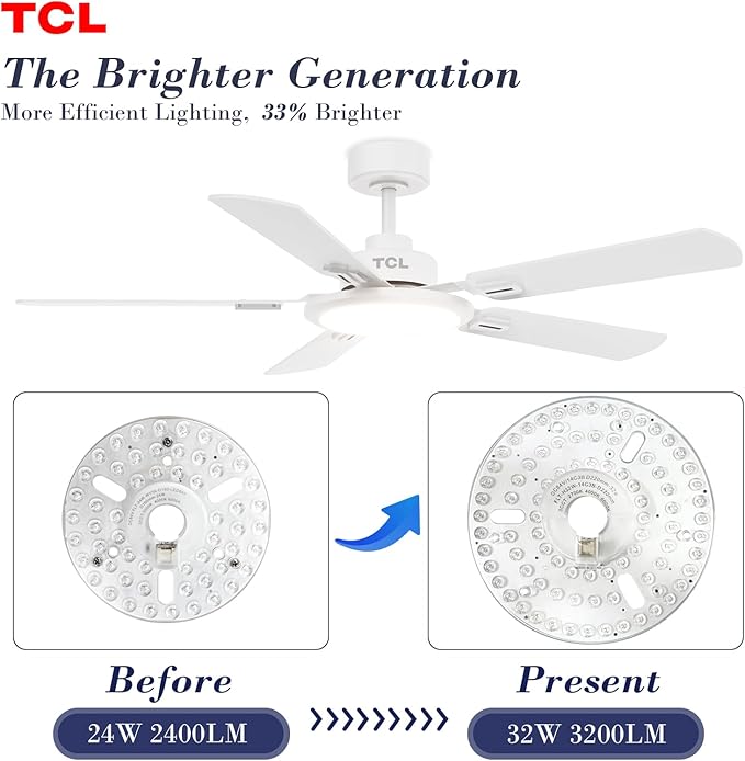 TCL Ceiling Fans with Lights, 52 Inch Ceiling Fan with Light and Remote Control - Image 9