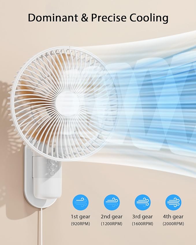AURATHEA 10” Small Wall Mount Fan - Image 6