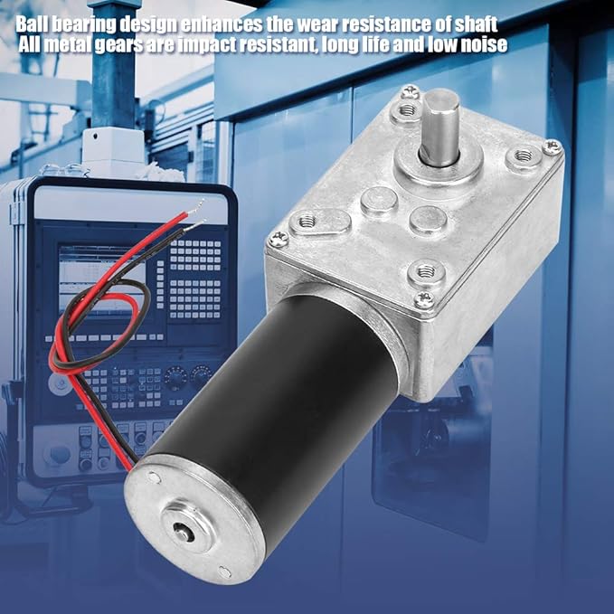 Reversible Gear Motor, DC 24V 8mm Shaft Gear Motor High Torsion Metal - Image 2