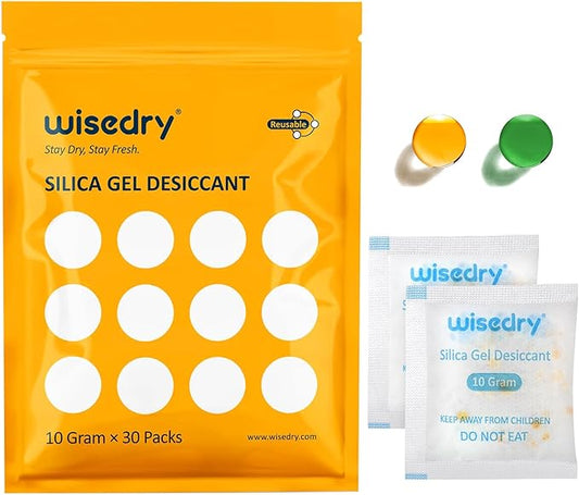 wisedry 10 Gram Silica Gel Desiccant Packets Reusable by wisedry