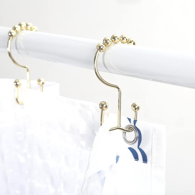 Goowin Shower Curtain Hooks Rings, Stainless Steel Gold Shower Curtain Hooks - Image 6