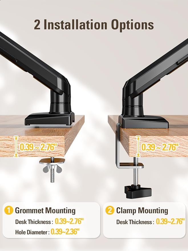 DreamAxis Dual Monitor Stand for 13-32 Inch Computer Screens, Dual Monitor Arms - Image 9