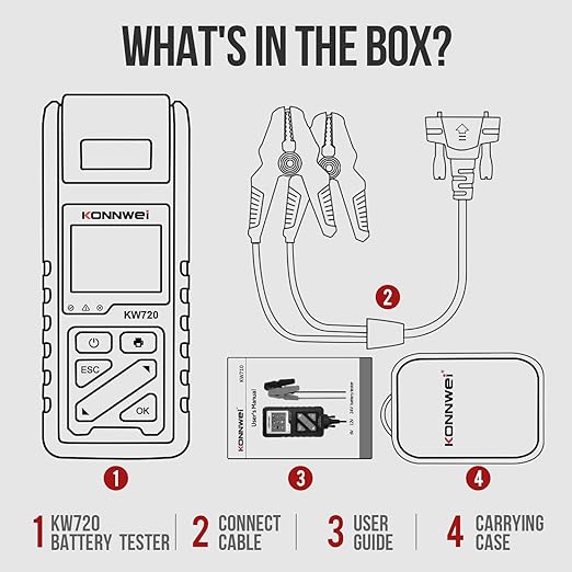 KONNWEI KW720 Car Battery Tester 6V 12V 24V W/Printer, Battery Load Tester - Image 7