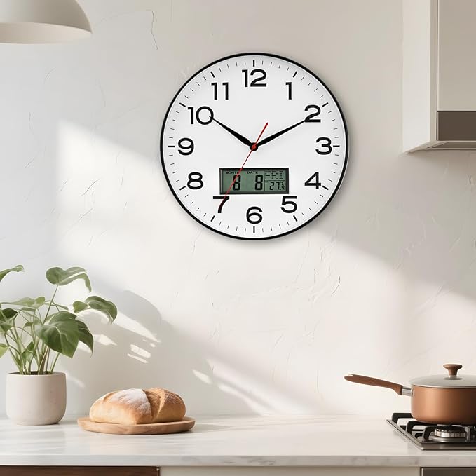 AKCISOT Wall Clock 12 Inch, Non-Ticking Silent Battery Operated Analog - Image 9